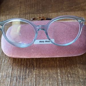 Transparent blue Miu Miu VMU 04P glasses
